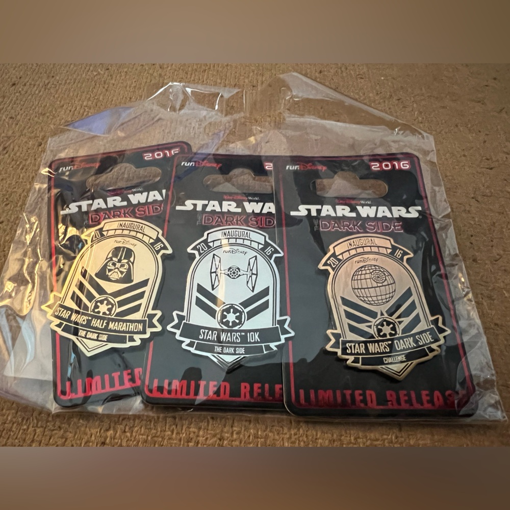 Run Disney Star Wars Dark Side Limited Release Pins 2016